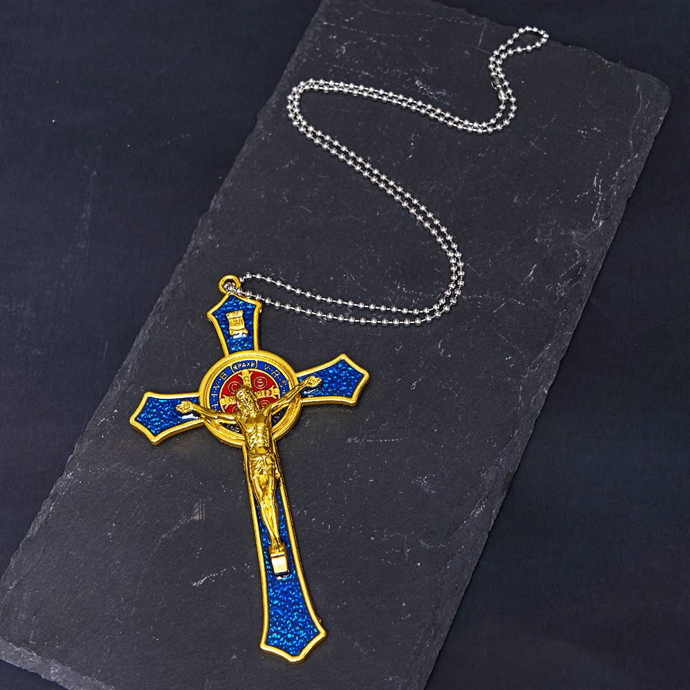 FREE Today: Classic Style Red/Blue Crafted Crucifix Big Size Pendant Necklace(5 color)