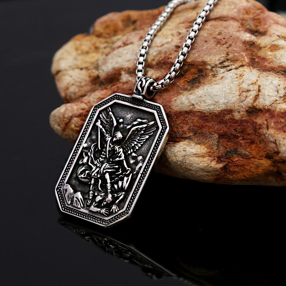 FREE Today: Classic Style St. Michael the Archangel Protection Stainless Steel Pendant Necklace