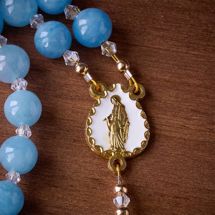 SolaceBeads Serene Waters Aquamarine Beads Rosary