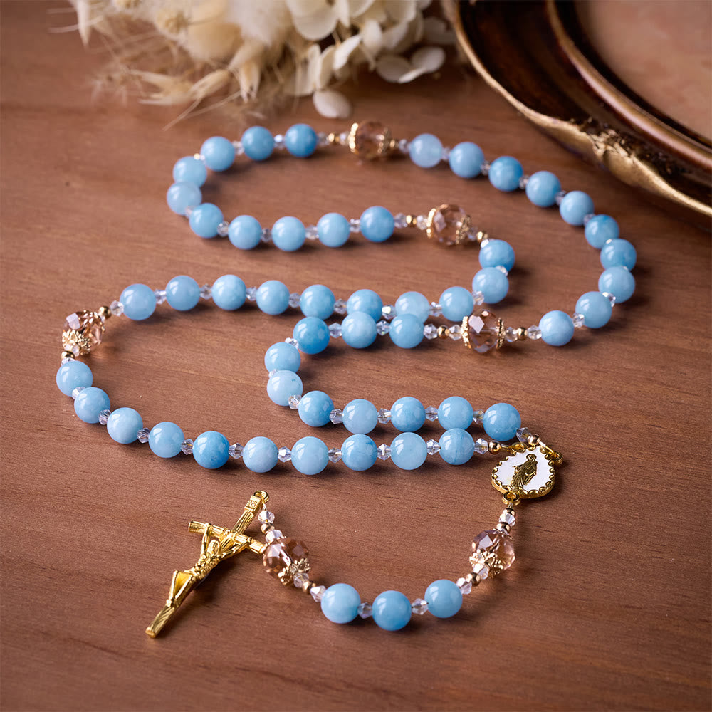 SolaceBeads Serene Waters Aquamarine Beads Rosary
