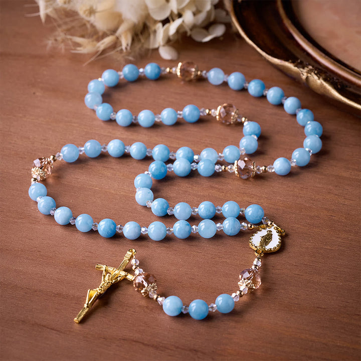 SolaceBeads Serene Waters Aquamarine Beads Rosary