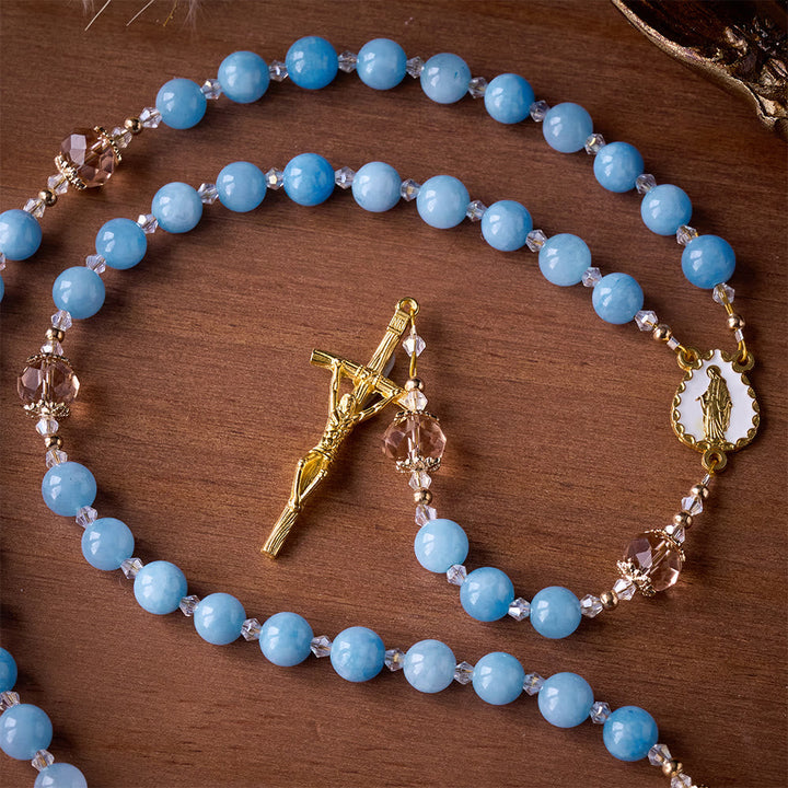 SolaceBeads Serene Waters Aquamarine Beads Rosary