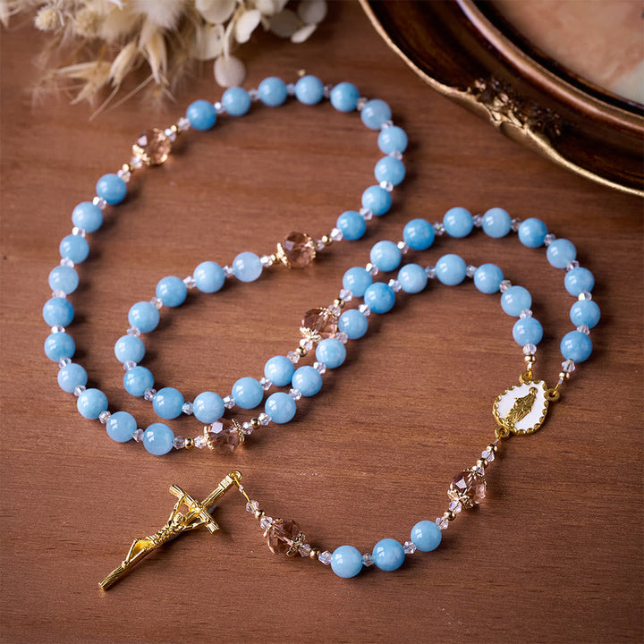SolaceBeads Serene Waters Aquamarine Beads Rosary