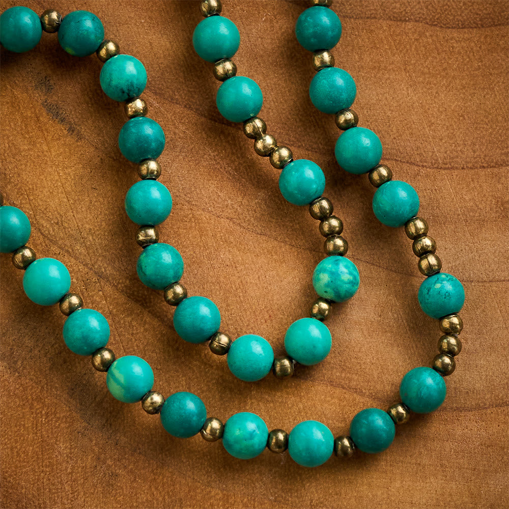 SolaceBeads Turquoise Wrap Bracelet with St. Benedict Medal &amp; Crucifix: Wearable Devotion