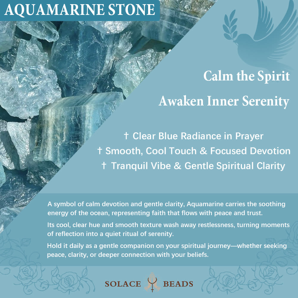 SolaceBeads Serene Waters Aquamarine Beads Rosary