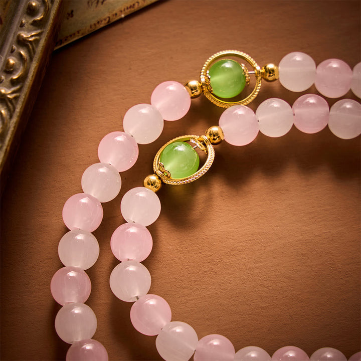 SolaceBeads Artistic Pink &amp; White Beaded Rosary: A Fusion of Colors &amp; Sacred Symbols