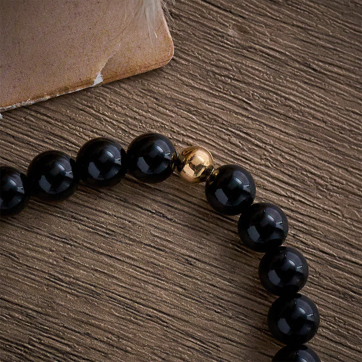 SolaceBeads Black Agate &amp; White Turquoise St. James Pilgrim Stone Bracelet: Rooted in Camino Faith