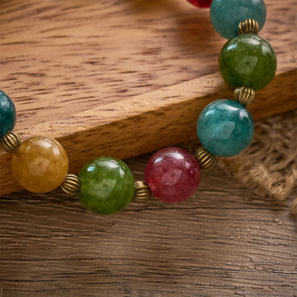 SolaceBeads Tourmaline Rosary Bracelet: Miraculous Medal &amp; Crucifix, Timeless Grace