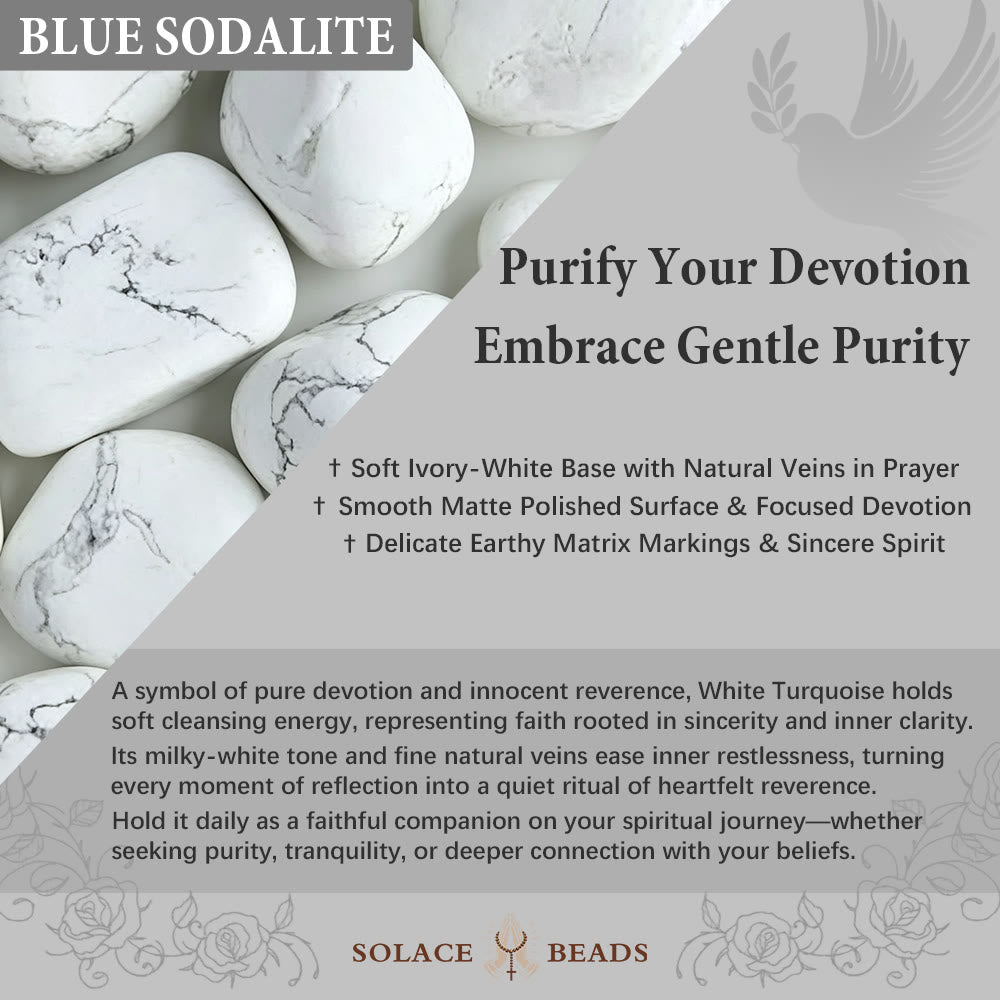 SolaceBeads Black Agate &amp; White Turquoise St. James Pilgrim Stone Bracelet: Rooted in Camino Faith