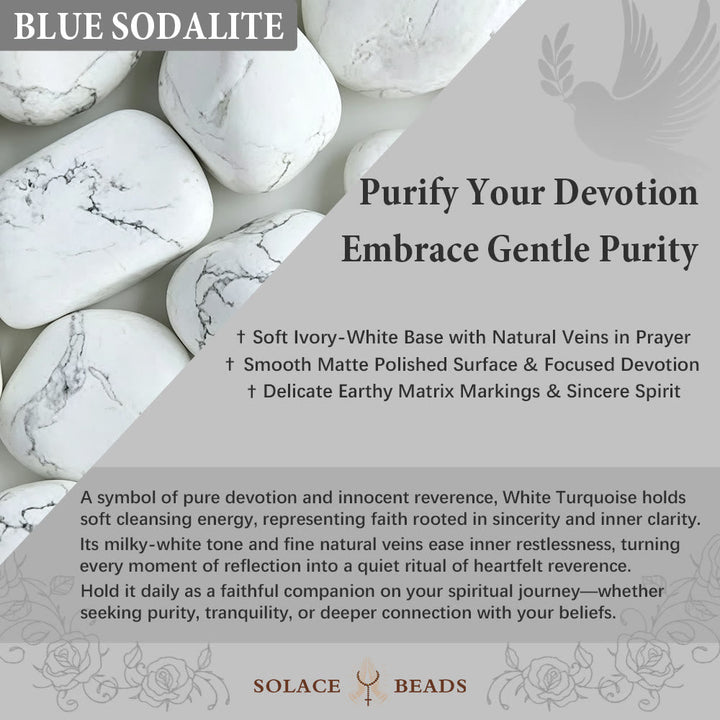 SolaceBeads Black Agate &amp; White Turquoise St. James Pilgrim Stone Bracelet: Rooted in Camino Faith