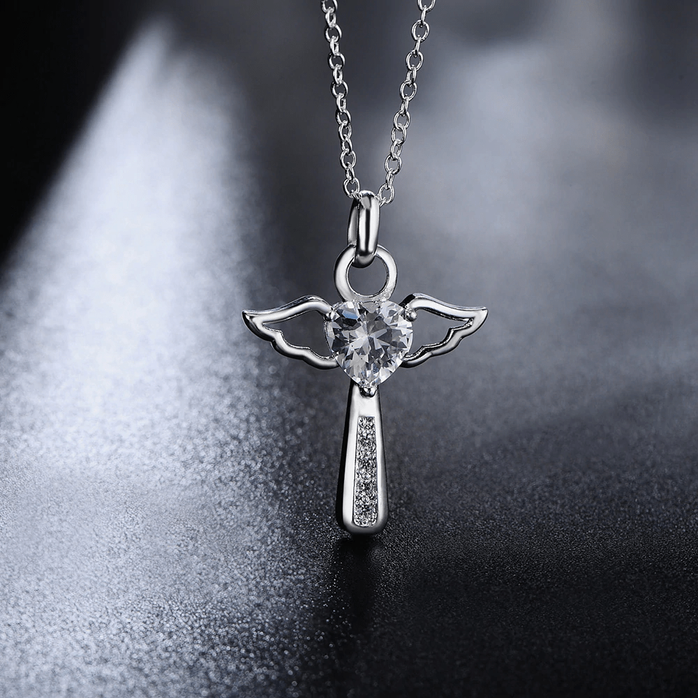 Women's Christian Necklace Angel Wings