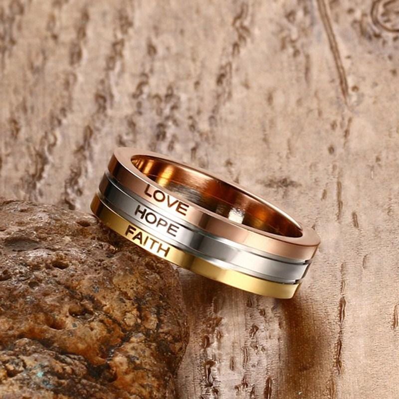 Christian Ring Faith Hope Love