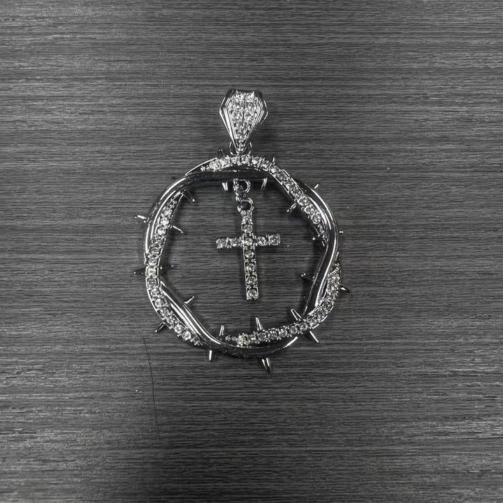 Classic Cross Pendant Necklace with Zircon Inlay Electroplated Alloy Chain for Women - Nihaojewelry