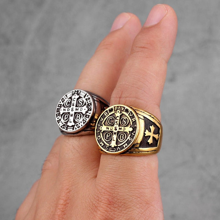 Christian Ring St Benedict Signet Ring