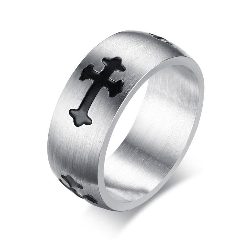 Christian Ring Black Cross