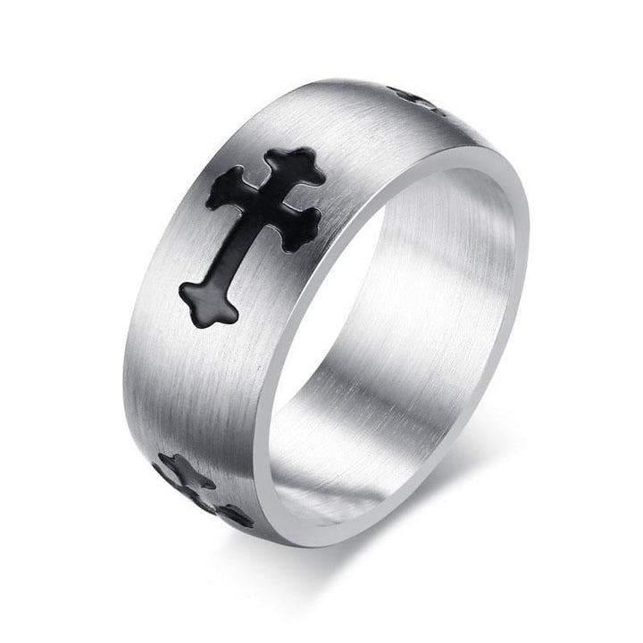 Christian Ring Black Cross