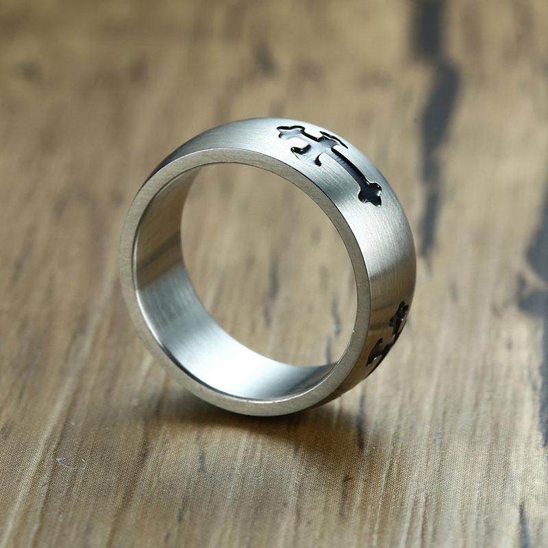 Christian Ring Black Cross
