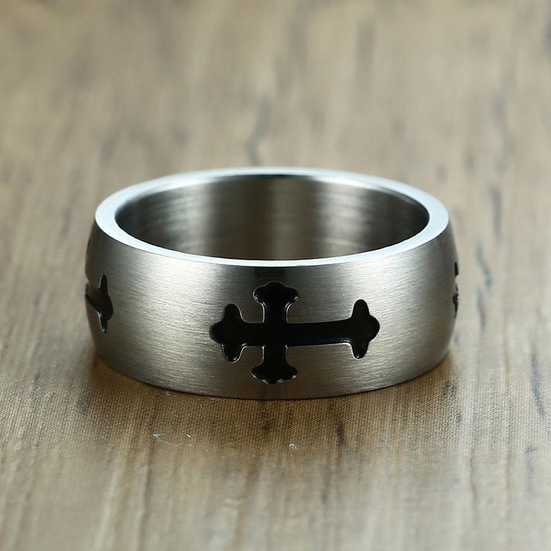Christian Ring Black Cross