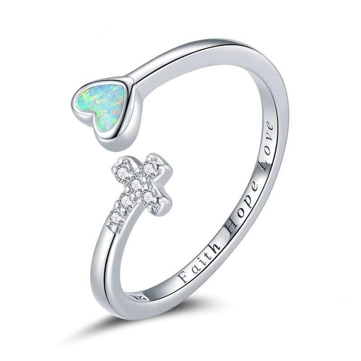 Christian Ring Faith Hope Love (Silver)