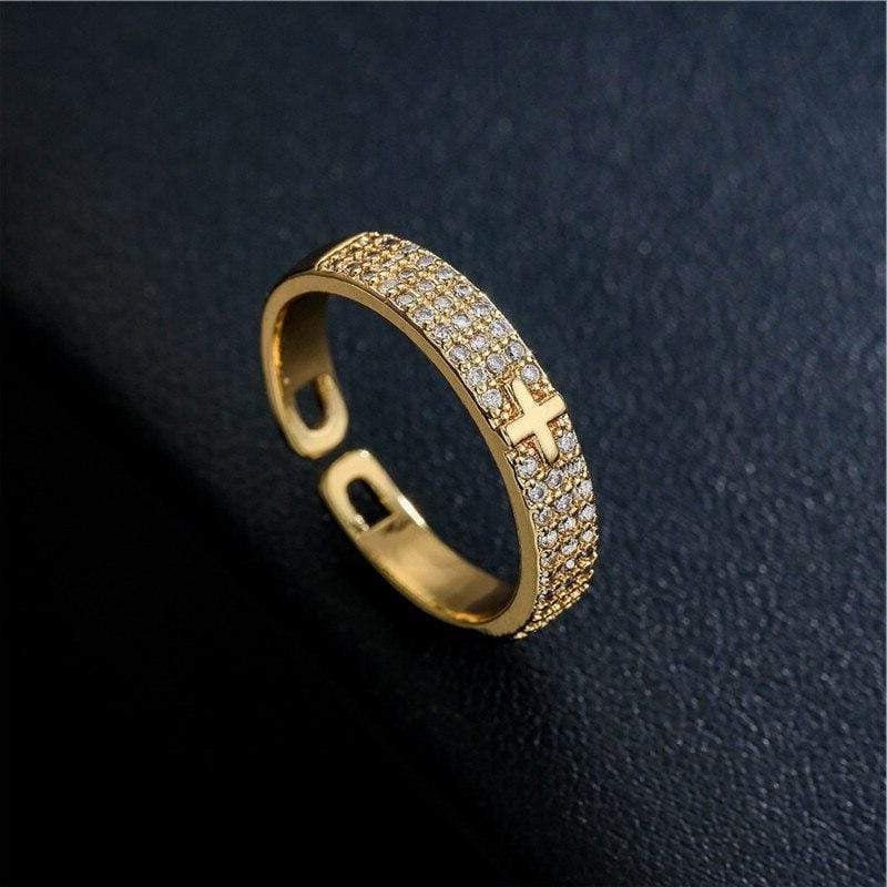 Christian Ring CZ Cross
