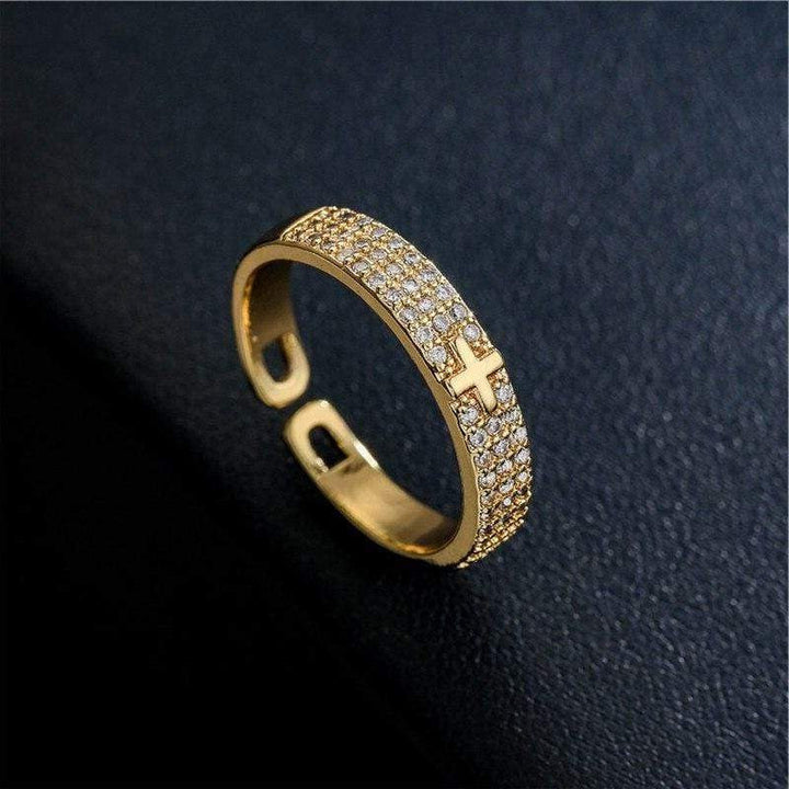 Christian Ring CZ Cross
