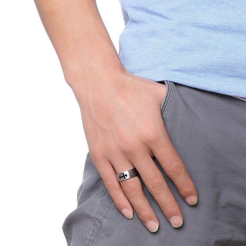 Christian Ring Black Cross