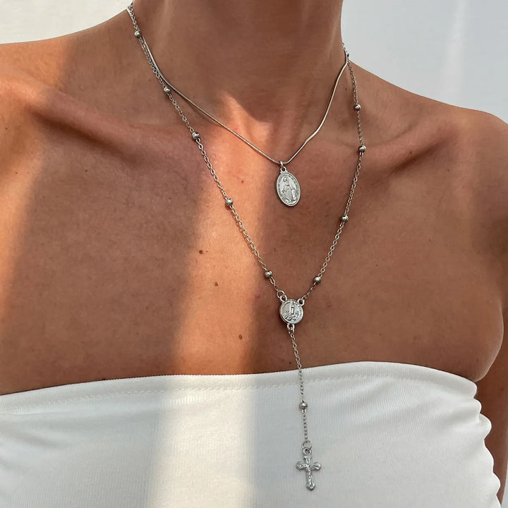 Personalized Cross Design Alloy Y-Necklace for Women - Nihaojewelry