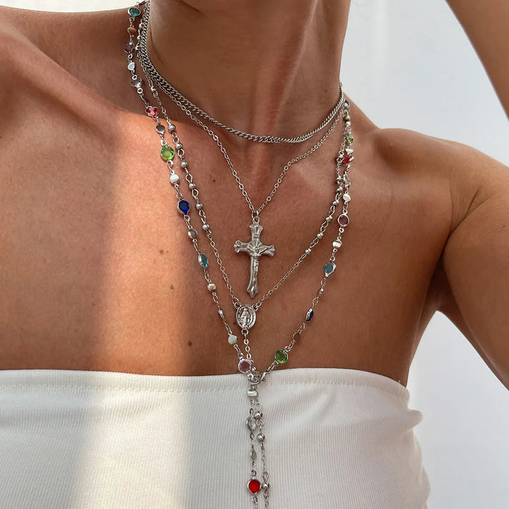 Personalized Cross Design Alloy Y-Necklace for Women - Nihaojewelry