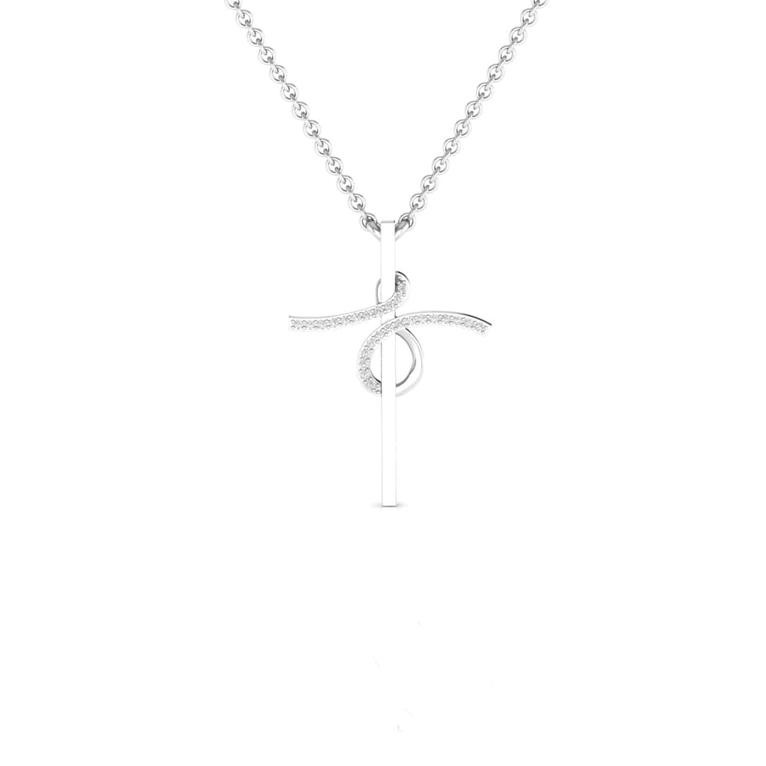 Cross Necklace With Diamond Twist Detail