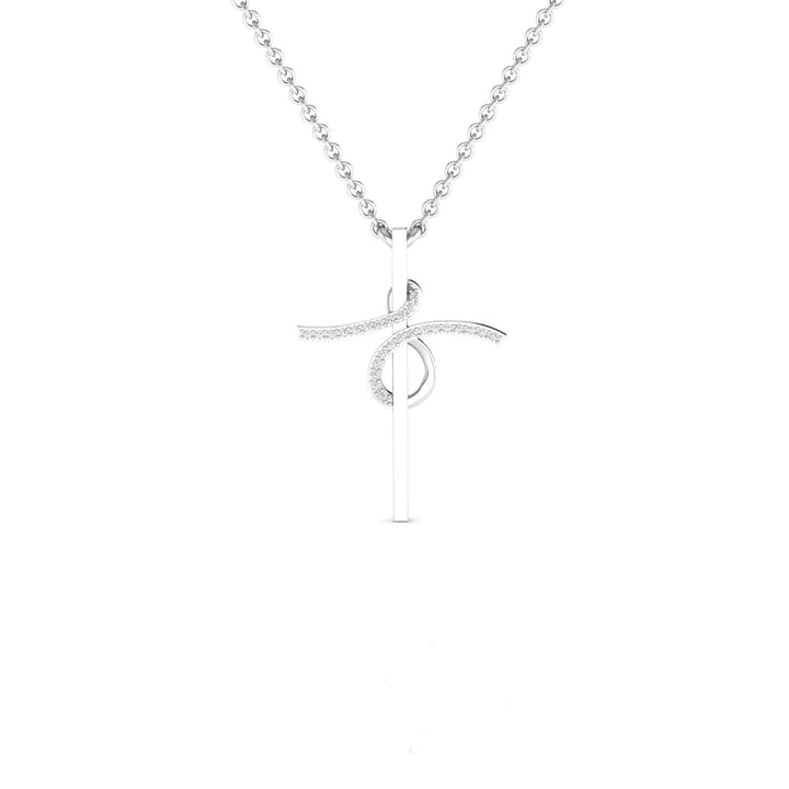 Cross Necklace With Diamond Twist Detail