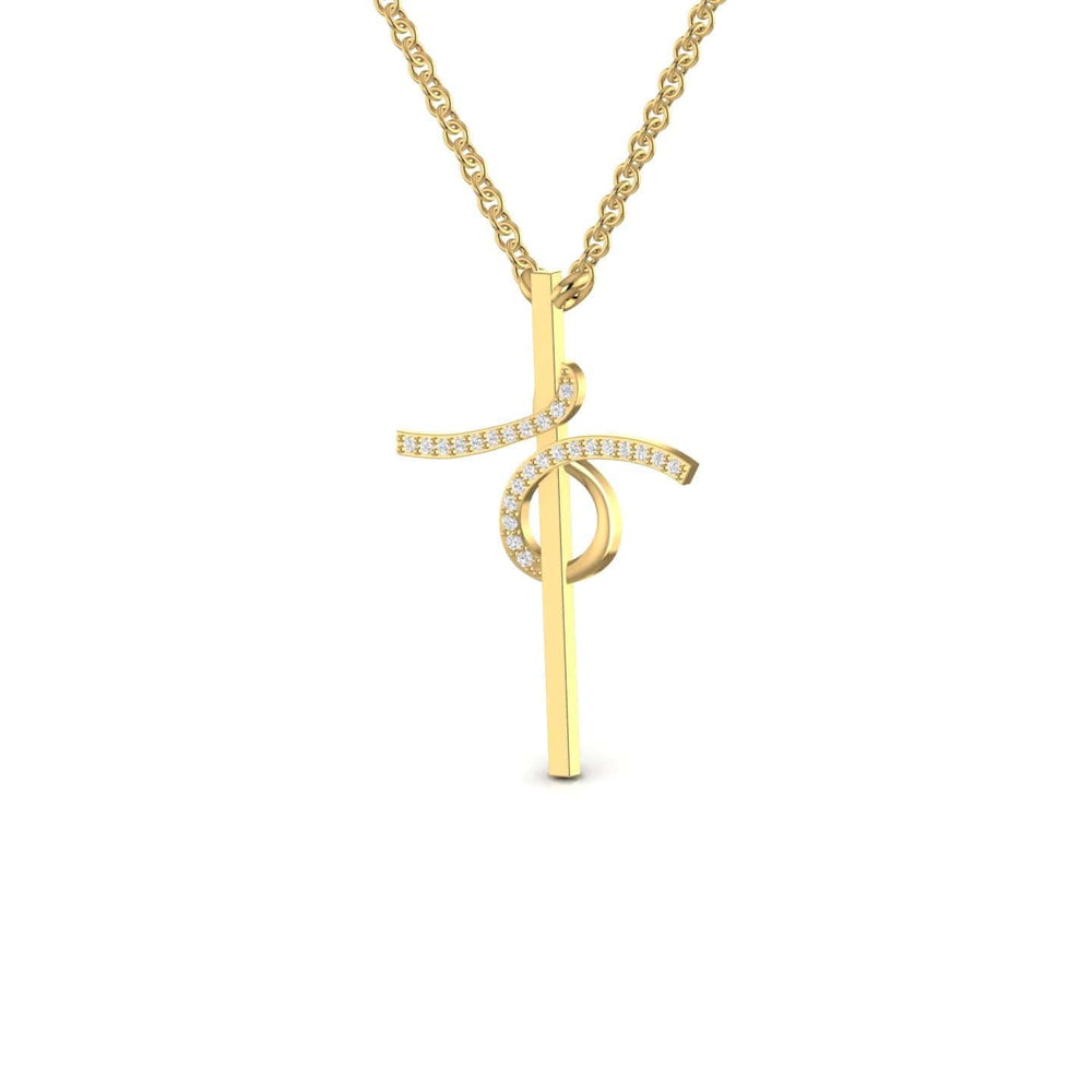 Cross Necklace With Diamond Twist Detail