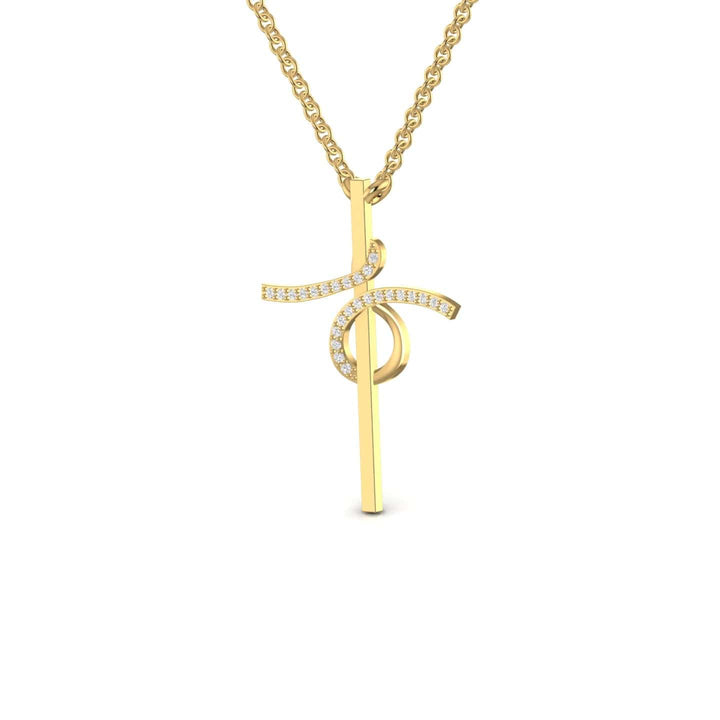 Cross Necklace With Diamond Twist Detail