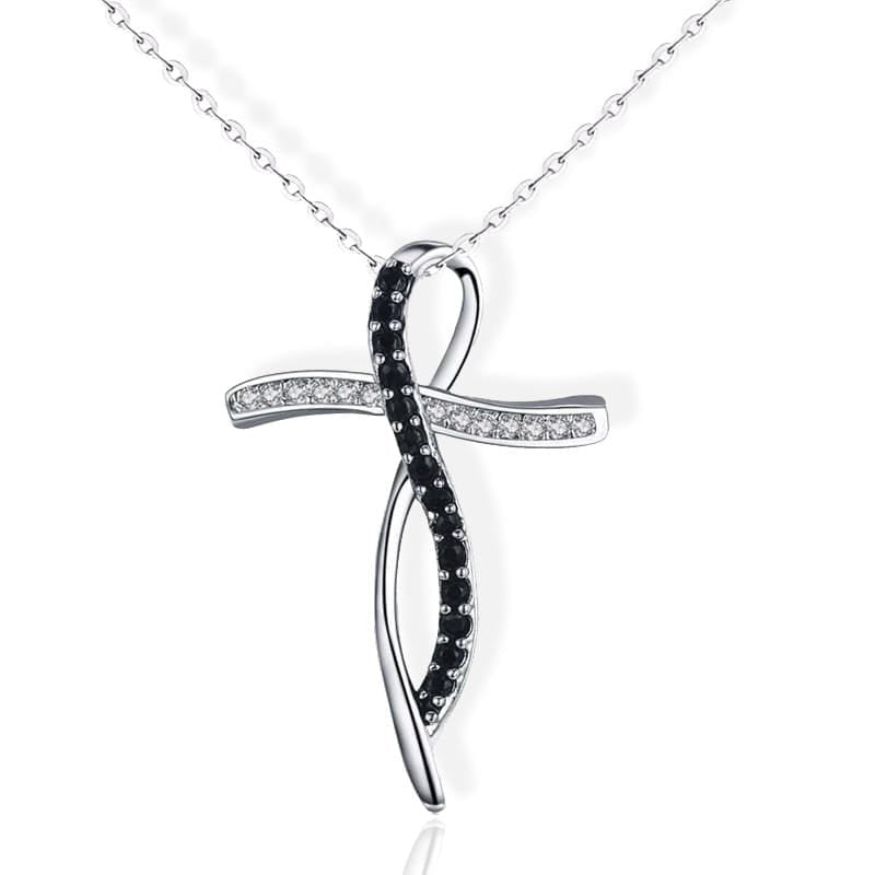 Women's Christian Necklace Black and White