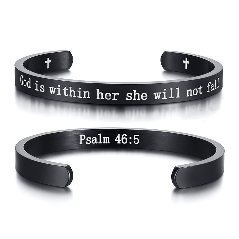 Bible Verse Bracelet God Is Within Her (Cuff)