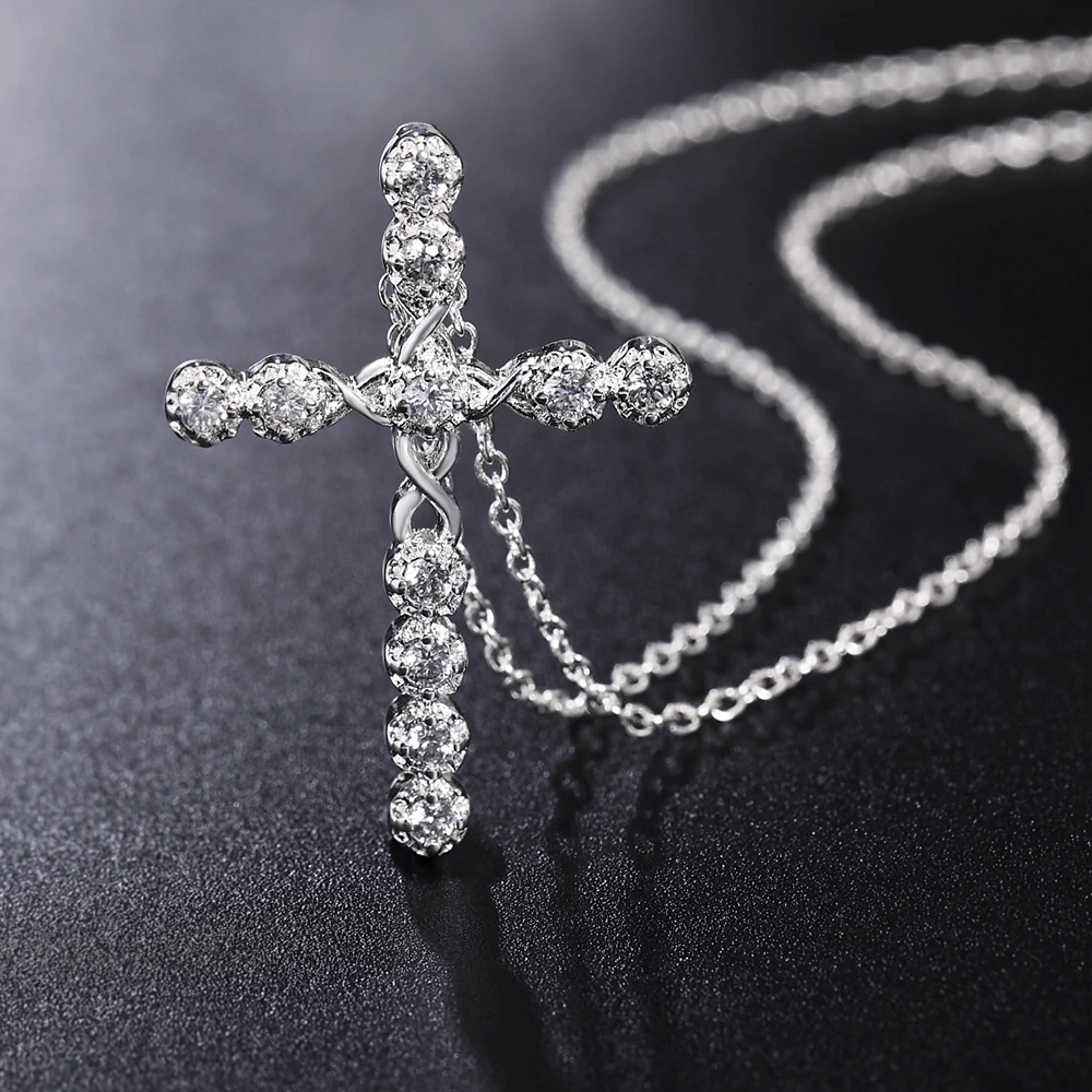 Women's Christian Necklace Diamond Cross