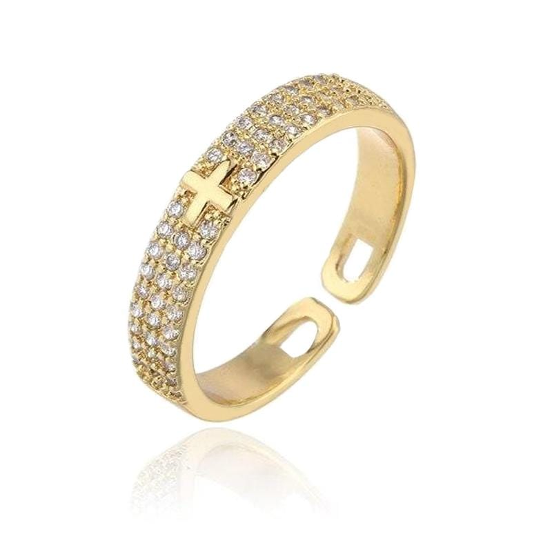 Christian Ring CZ Cross