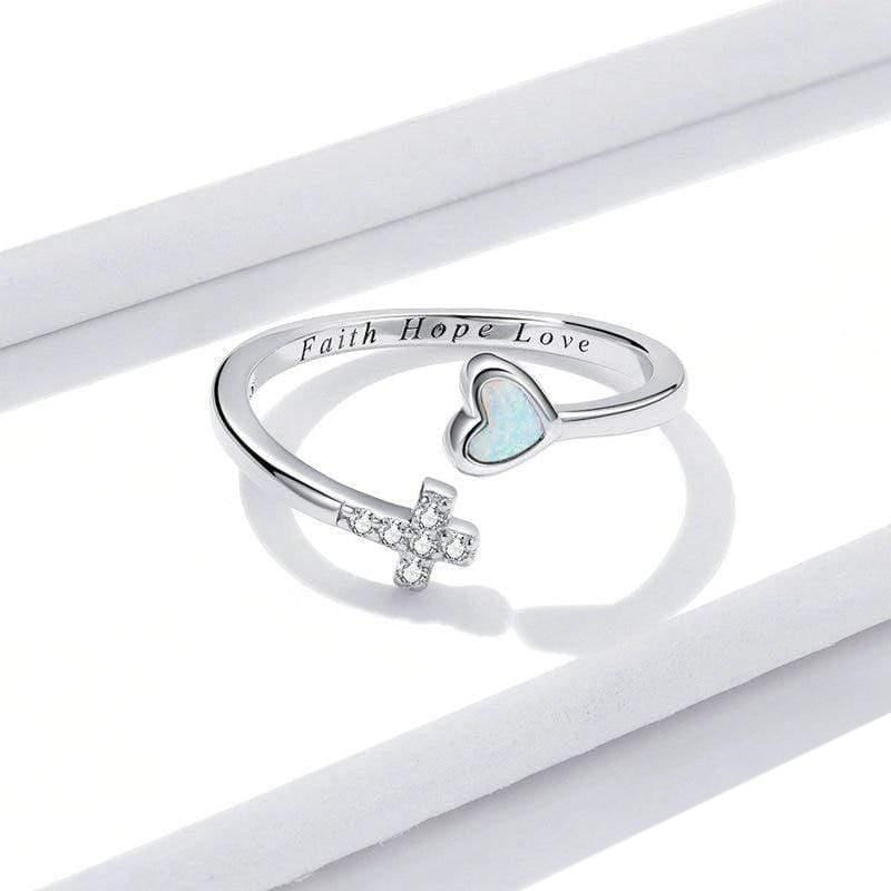 Christian Ring Faith Hope Love (Silver)