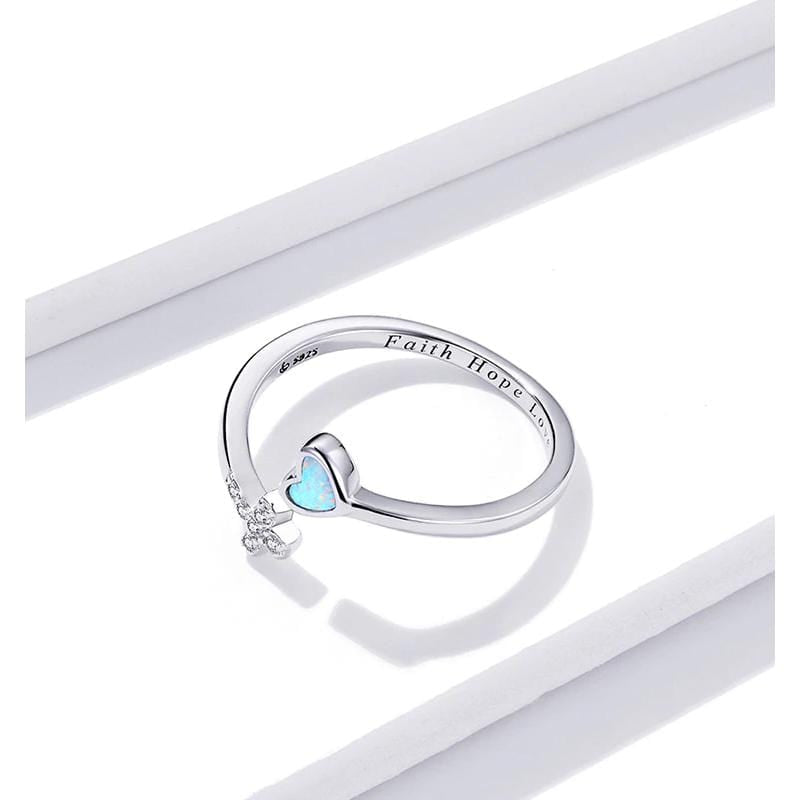 Christian Ring Faith Hope Love (Silver)