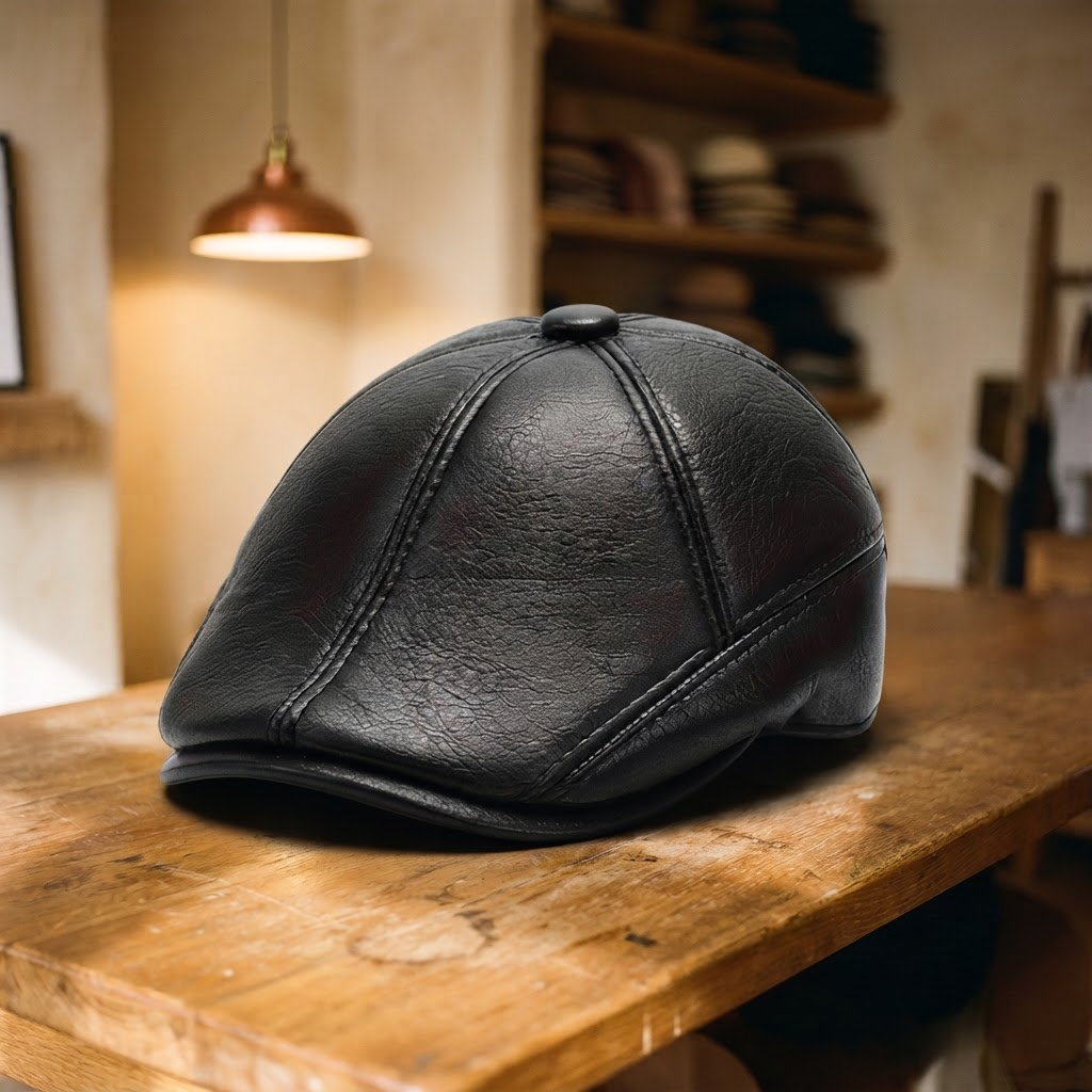 Frank's Caps — leather-flat-cap-kalmar