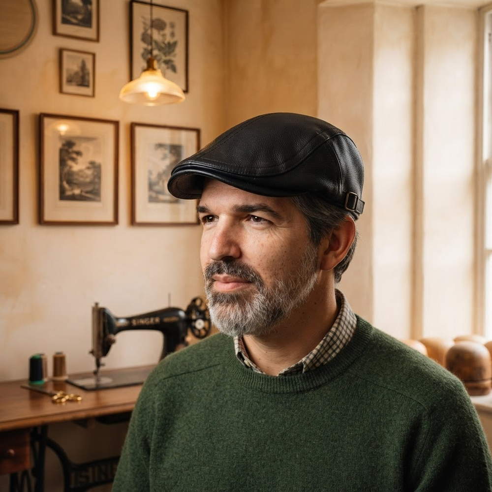 Frank's Caps — leather-flat-cap-montpelier