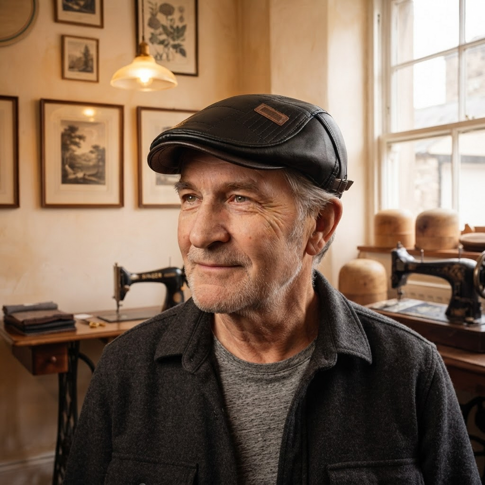 Frank's Caps — leather-grid-cap-copenhagen