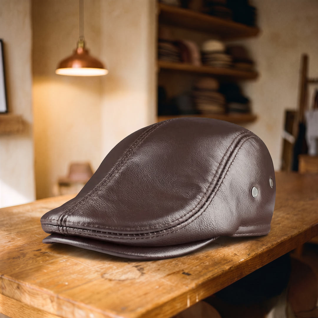 Frank's Caps — leather-ivy-cap-turin