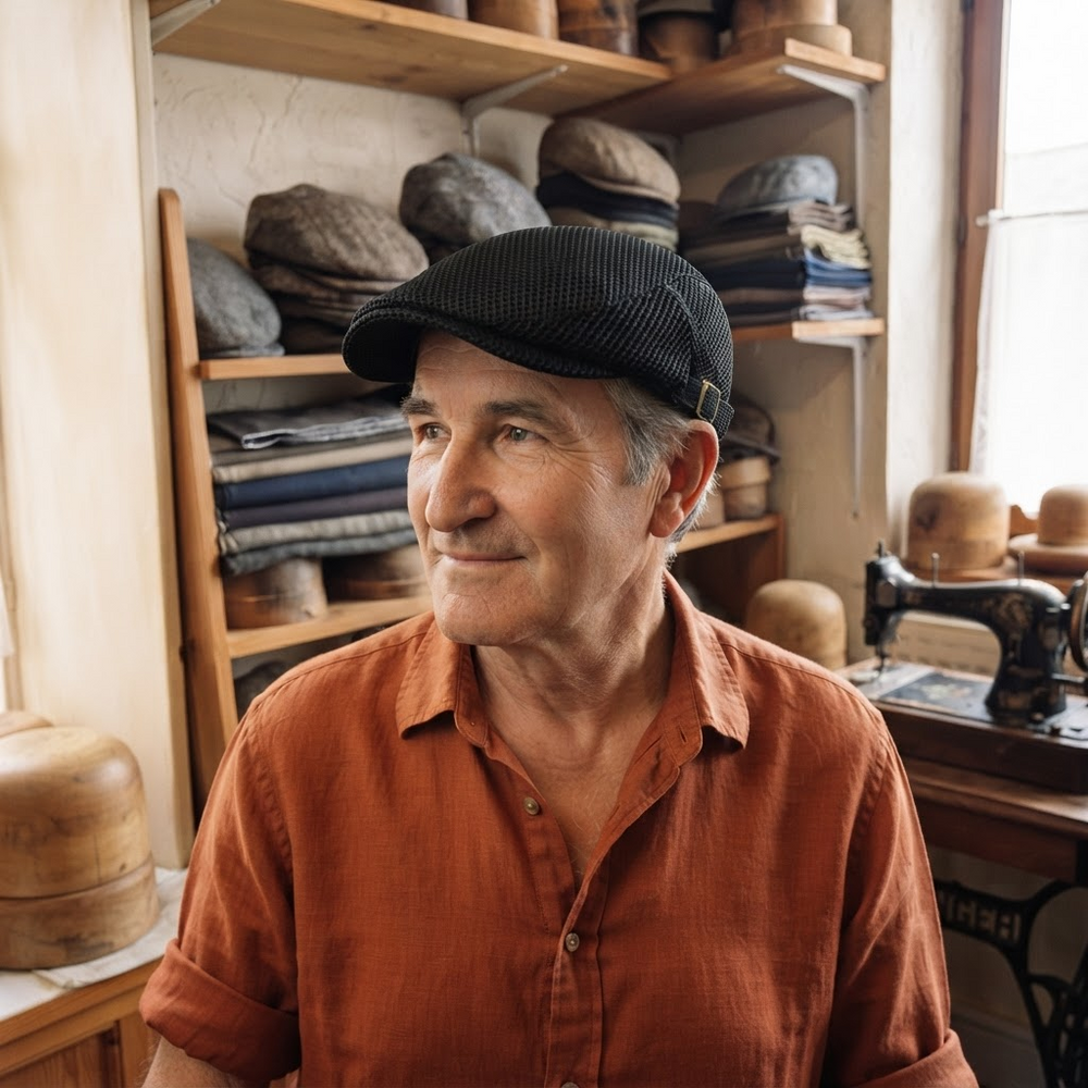 Frank's Caps — mesh-acrylic-flat-cap-amarillo