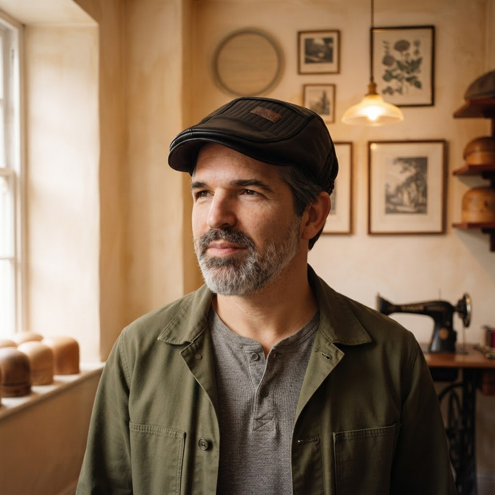 Frank's Caps — vegan-leather-flat-cap-tyson