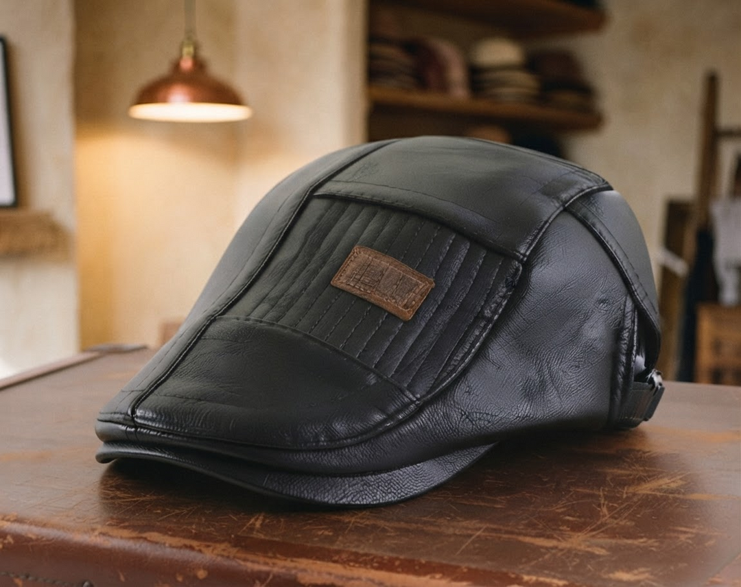 Frank's Caps — vegan-leather-flat-cap-tyson