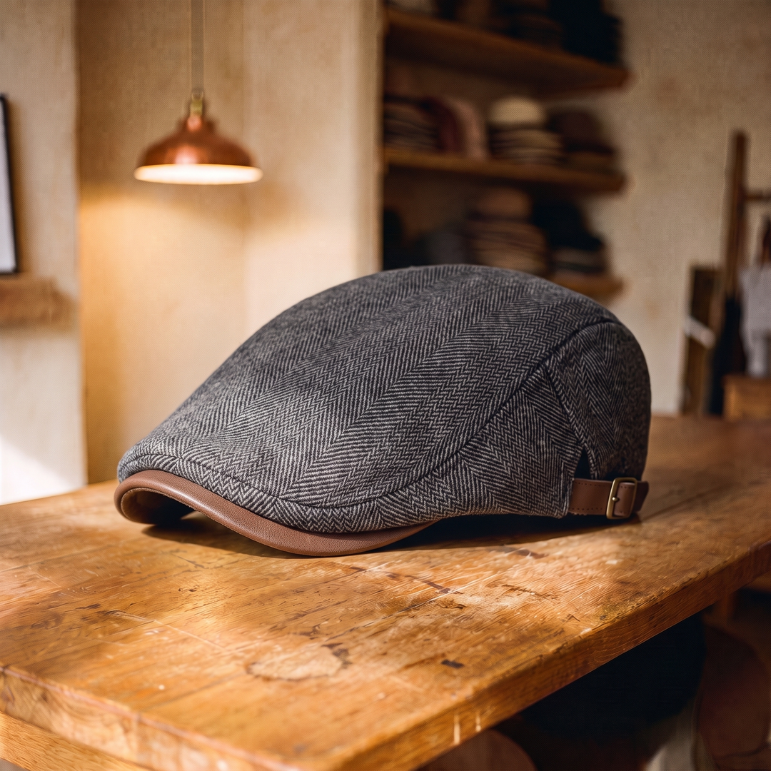 Frank's Caps — wool-herringbone-flat-cap-scottsdale