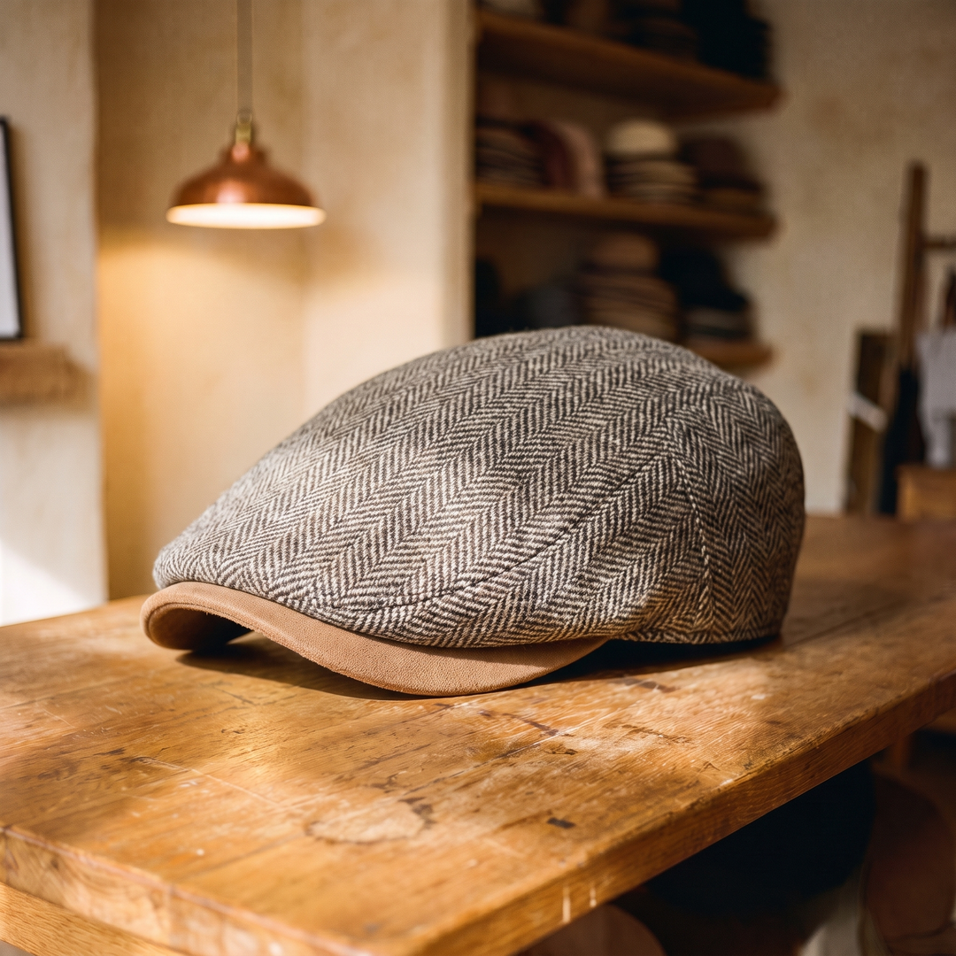 Frank's Caps — wool-herringbone-ivy-cap-rome