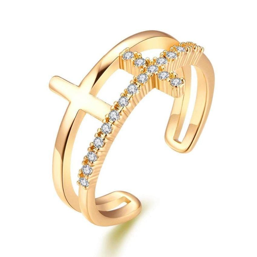 Christian Ring Double Cross