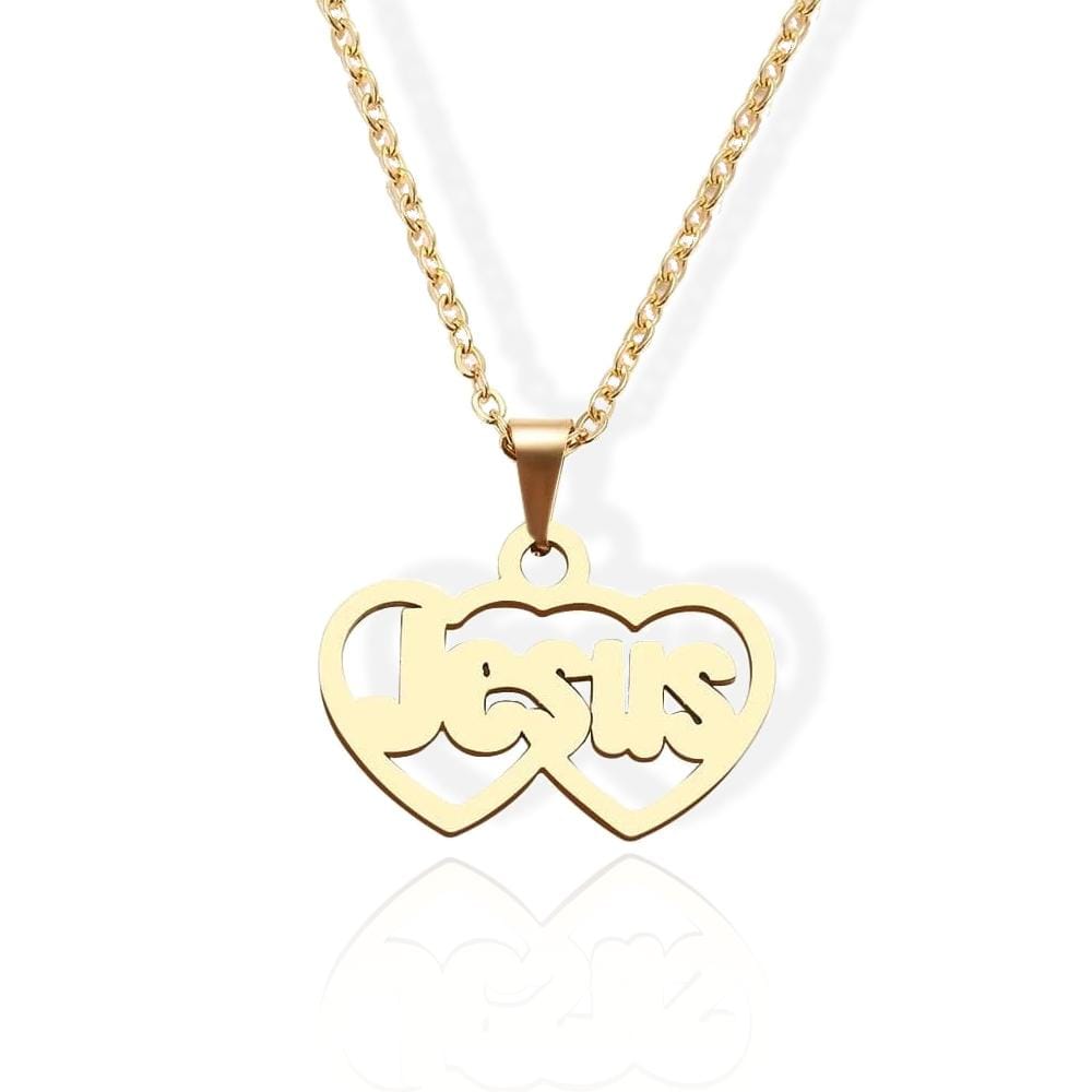 Women's Christian Necklace Jesus Heart