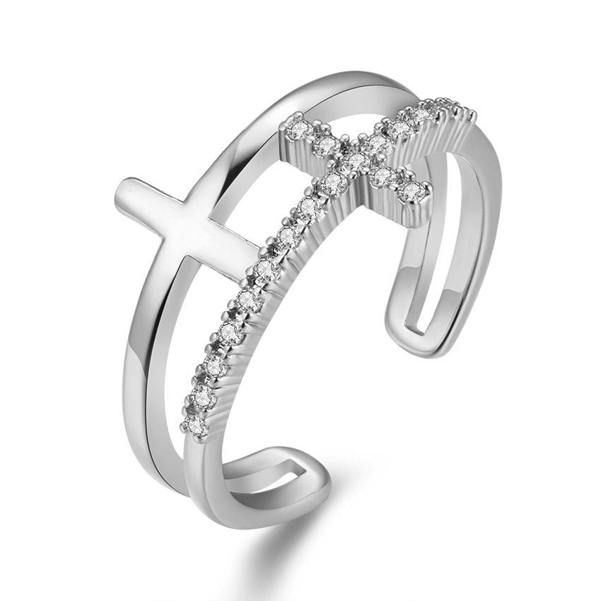 Christian Ring Double Cross